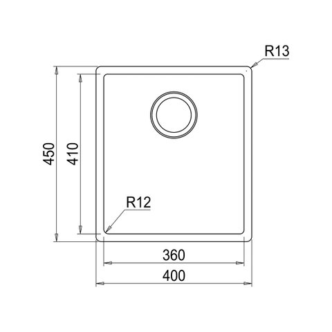 Cuba Inox Franke Box 36 (16x41x20) Fosca Código 15196