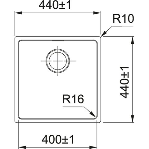 Cuba Linea de cozinha 40x40 FEX 110-40 Aço Inox 16657 Franke