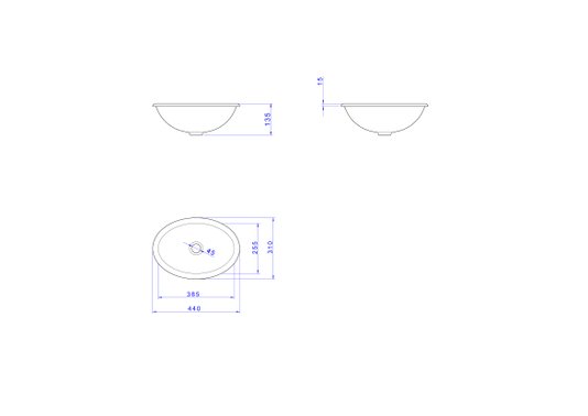 Cuba sobrepor oval preta L.65.95 Deca