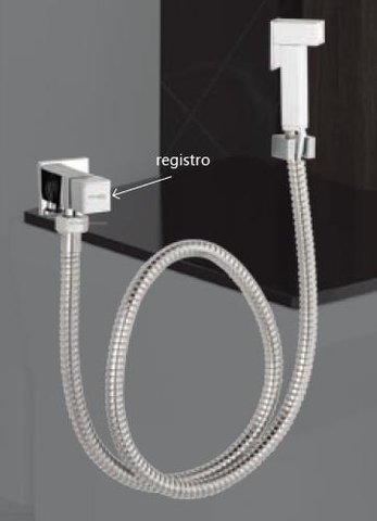 Ducha Higiênica com Registro QUADRO Cromada - 9500 RUBINETTOS