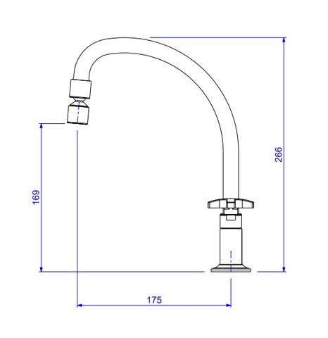 Misturador de mesa para cozinha Max 1256.C34  Deca