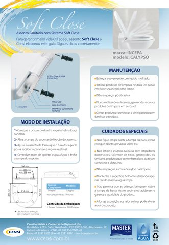 Assento Calypso Soft Close Branco Censi