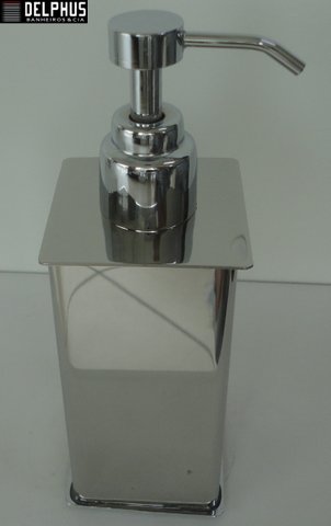 Saboneteira Liquida Quadrada para bancada/mesa - 2135 aço inox polido