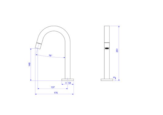 Torneira de mesa bica baixa 1197.C.TUB para lavatório TUBE cromada DECA