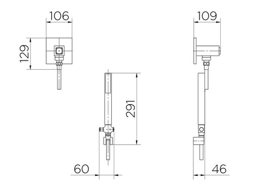 Desviador Chuveiro Square 1/2" Ouro Polido 604243 Docol