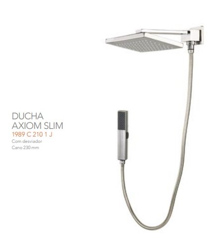 Ducha De Parede Axiom Slim Cromado 1989 C2101 Meber