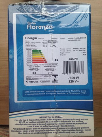 Ducha Florenza com Desviador Cromada 7800W - 220V Cardal
