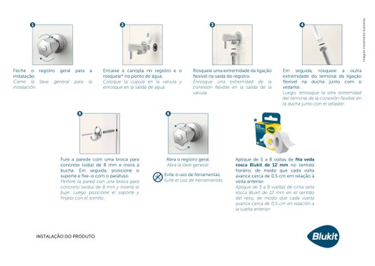 Ducha Higienica com Engate Flexivel de 1,20 metros 220912 Blukit