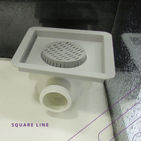 Ralo Square Inox (210) base PVC com tampa inox 15X15 RALO LINEAR