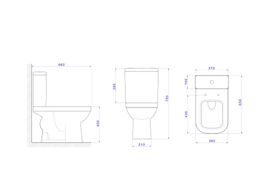 Bacia para Caixa Acoplada QUADRA Branco - P.210.17 DECA