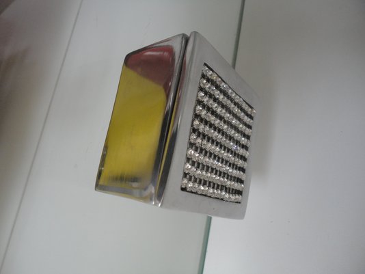 Caixa porta objetos quadrada 15722 aluminio com cristais