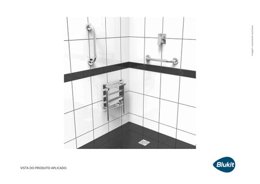 Barra de Apoio 30cm para Banheiro em Latão Cromado - 290501 BLUKIT
