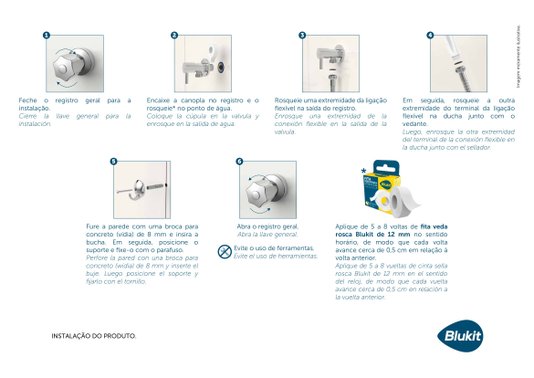 Engate Flexivel em Aço Inox de 2,00 metros BLUKIT