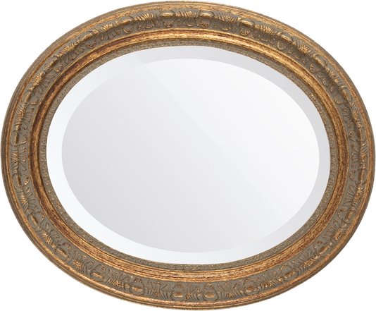 Espelho Oval bisotê 50x41 ouro Ornamental