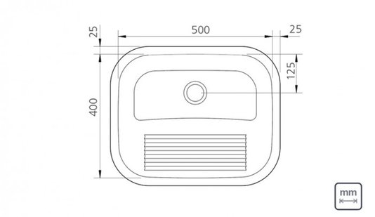 Tanque monobloco de encaixe em aço inox polido 27 litros linha Prime 94400/407 TRAMONTINA
