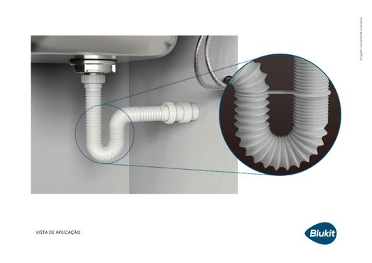 Sifão Tubo Extensivo Rosca x Rosca PVC Branco - 30121 BLUKIT