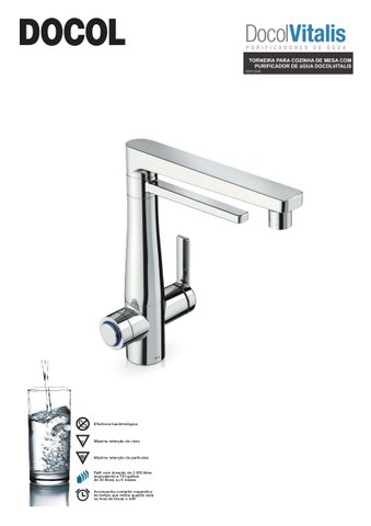 Torneira para cozinha com purificador de água Docol Vitalis 810306