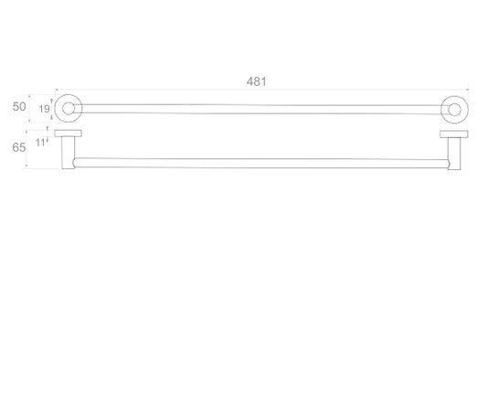 Toalheiro de Parede 45cm 665 cromado Napoli - KROMMA