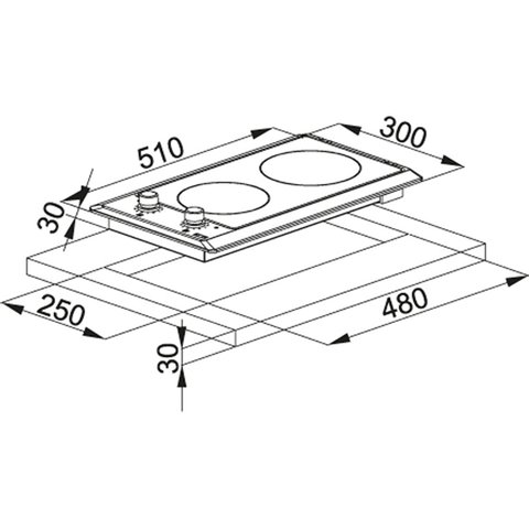 Fogão de mesa multicooking 30 vitroceramica 2 bocas eletrico FHM 302 2CMXS