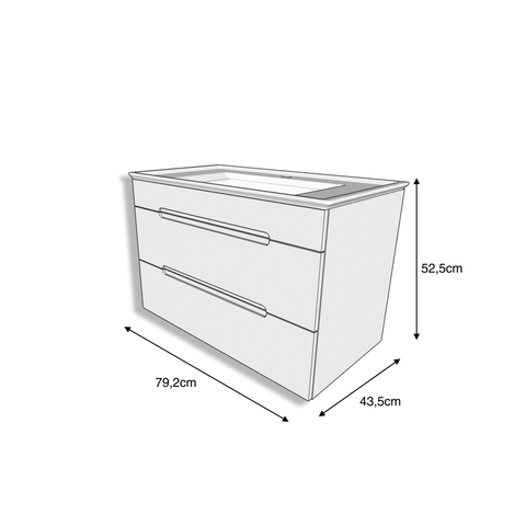 Gabinete para banheiro Jazz 80cm Mazzu