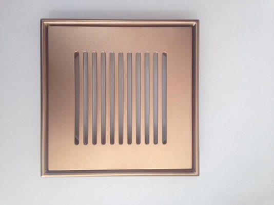 Ralo Grelha 10x10 com Base Gold Matte Listras Invinox