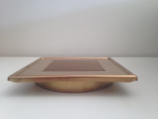 Ralo Grelha 15x15 com Base Gold Matte Listras Invinox