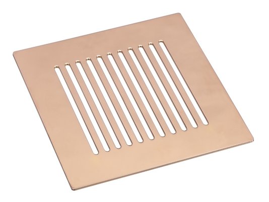 Ralo Grelha10X10 com Base Red Gold Listras Invinox