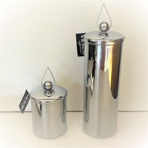 Kit 2 Peças Cromado - Porta Escova e Porta Cotonete Gota