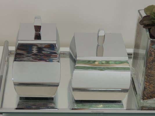 Kit 2 peças potes para bancada meia lua Rogeart