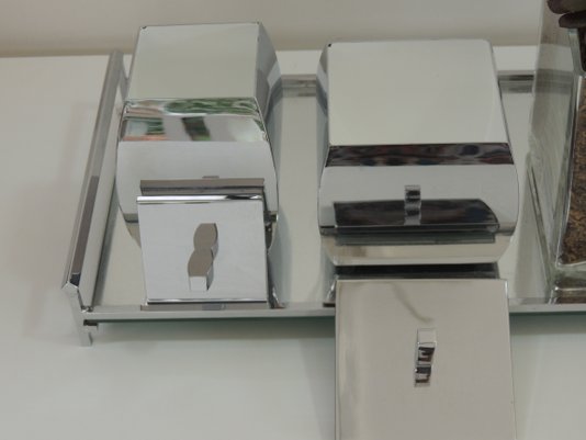 Kit 2 peças potes para bancada meia lua Rogeart