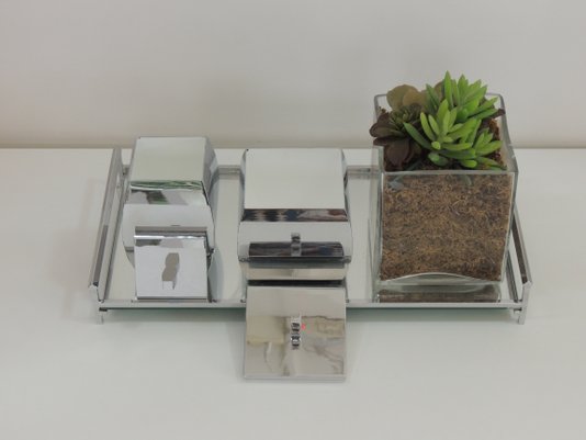 Kit 2 peças potes para bancada meia lua Rogeart