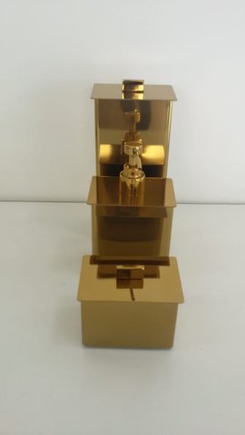 kit 3 Peças Gold - Porta Escova, Saboneteria e Porta Cotonete 18246