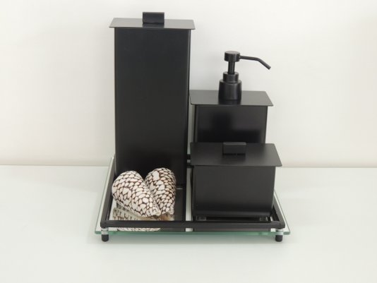 Kit 4 peças Preto fosco 18177