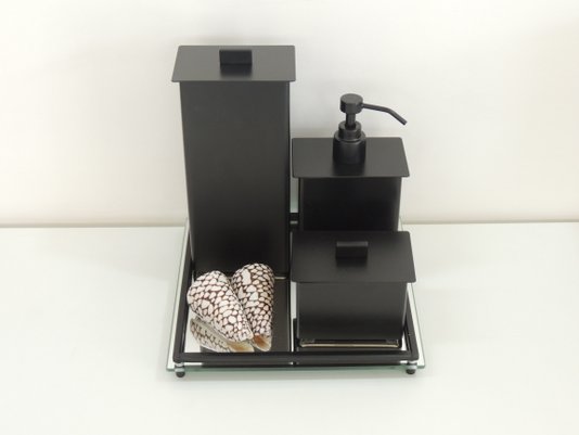 Kit 4 peças Preto fosco 18177