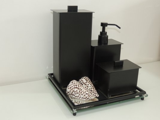 Kit 4 peças Preto fosco 18177