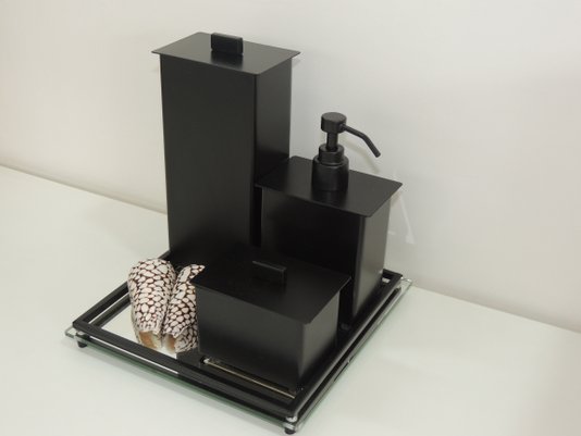 Kit 4 peças Preto fosco 18177