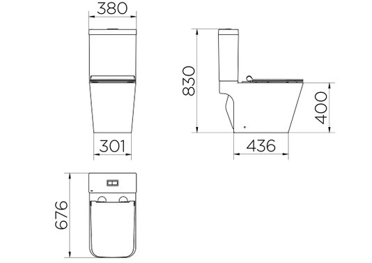 Kit Bacia com caixa acoplada e assento Vougan+conjunto de fixação flexivel e anel de vedação 969466 Docol