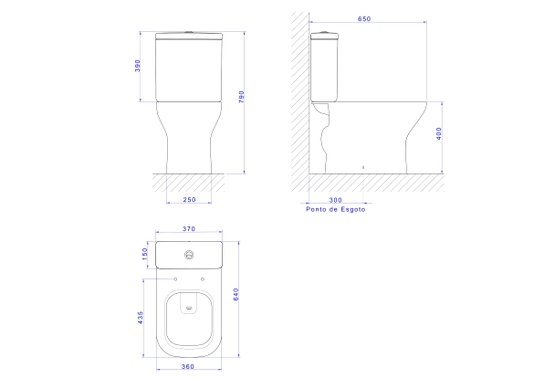 Kit bacia com caixa acoplada KP.470.17 Axis Deca