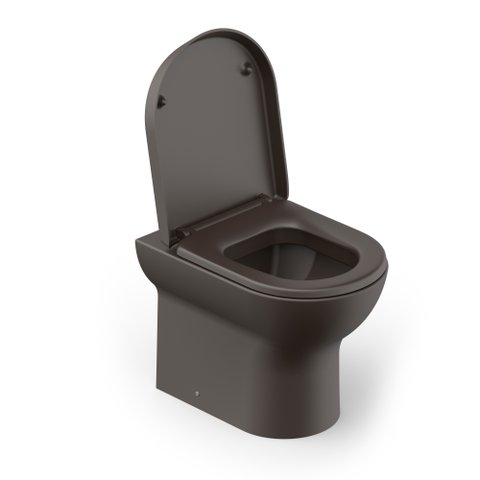 kit Bacia Roca Nexo convencional com assento termofixo café - marrom fosco