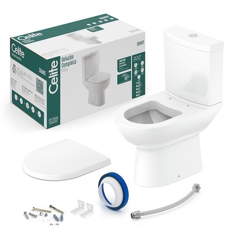 Kit de Bacia com Acoplada, Assento PP Softclose® e itens de instalação