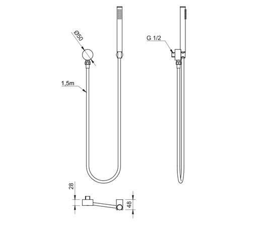 Kit de Ducha Manual Loop DK5171MB Doka