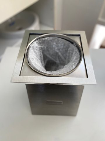 Lixeira de Embutir Quadrada para Cozinha 5 litros Aço Inox 304