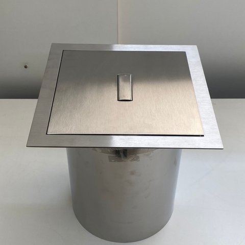 Lixeira de Embutir Quadrada para Cozinha 5 litros Aço Inox 304