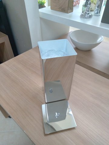 Lixeira Inox 13x13x29 Tampa Removivel 14220
