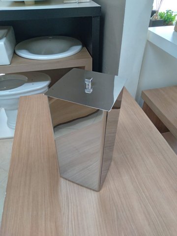 Lixeira Inox 13x13x29 Tampa Removivel 14220