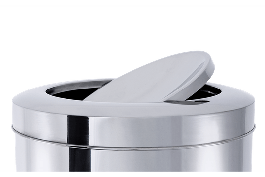 Lixeira Inox com Tampa Basculante 3,2 Litros - Decorline Lixeiras Ø 15,5 x 17 cm 3032/201 BRINOX