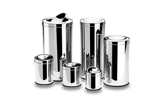 Lixeira Inox com Tampa Basculante 3,2 Litros - Decorline Lixeiras Ø 15,5 x 17 cm 3032/201 BRINOX