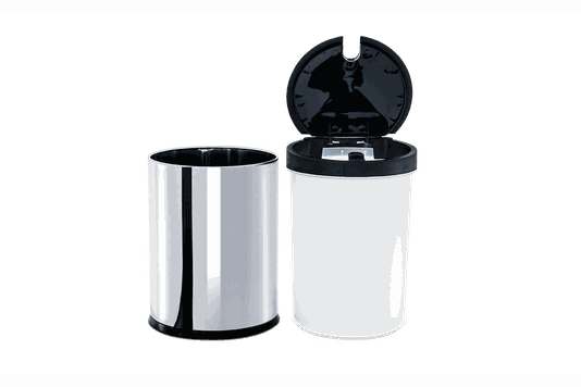 Lixeira Press Inox com Tampa 4 Litros - Decorline Lixeiras Ø 17 x 25 cm -  3050/252 BRINOX
