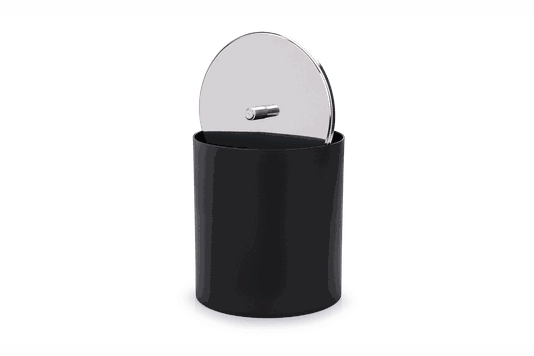 Lixeira Preta PP Tampa Inox Ø 18,5 x 23 cm 3400.252 Brinox