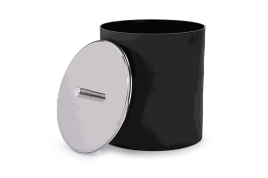 Lixeira Preta PP Tampa Inox Ø 18,5 x 23 cm 3400.252 Brinox